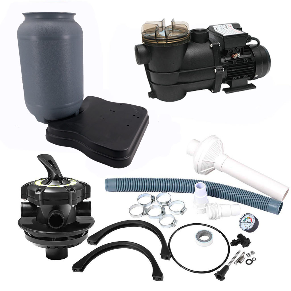 all the parts included in the 250mm filter system